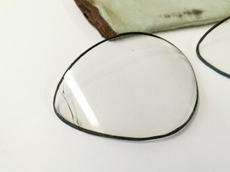 Brille für Kradmelder der Wehrmacht, ungebrauchtes Set in neuwertigem Zustand, datiert 1941. Der Gummi zum Teil verzogen