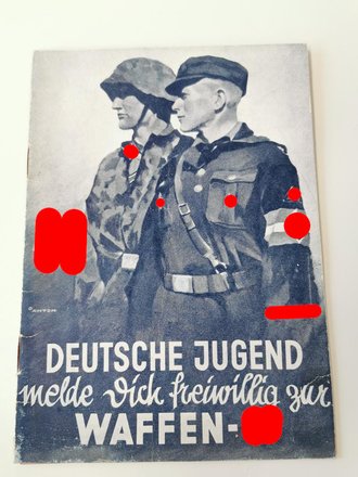 Werbebroschüre "Deutsche Jugend melde dich freiwillig zur Waffen SS"  16 Seiten, guter Zustand