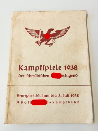 Kampfspiele 1938 der schwäbischen HJ, ca 30 Seiten, A5