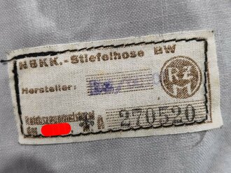 Schwarze NSKK Stiefelhose aus Cord mit RZM Etikett in sehr gutem Zustand. So auch von HJ Führern getragen.