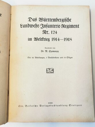 "Das Württemb. Ldw. Inf. Rgt. No 124 im...