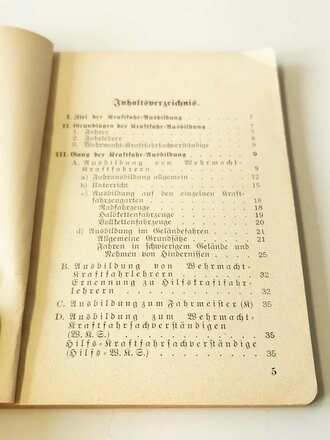 H.Dv.472 Kraftfahrvorschrift für alle Waffen, 1938, komplett, guter Zustand