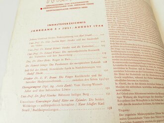 "Böhmen und Mären" Volk und Reich Verlag Prag, Ausgabe Juli/August 1944, Einband angeschmutzt