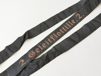 Kriegsmarine Mützenband " 2.Geleitflottille 2." Länge 149cm