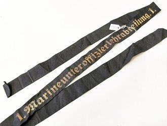 Mützenband "1. Marineunteroffizierlehrabteilung.1." Länge  146cm