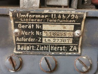 Luftwaffe Umformer U 4b/24, Ln 27387,  Funktion nicht geprüft