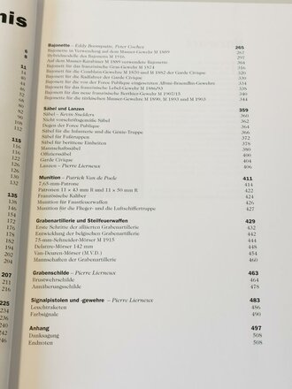 "Die belgische Armee im Ersten Weltkrieg - Bewaffnung und Zubehör" 511 Seiten mit etwa 1000 Farbfotos, Verlag Militaria