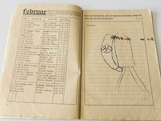 Deutschland erwache, Kalender für das Jahr 1934, A5, 94 Seiten, das Hakenkreuz auf dem Einband zum Teil vermalt