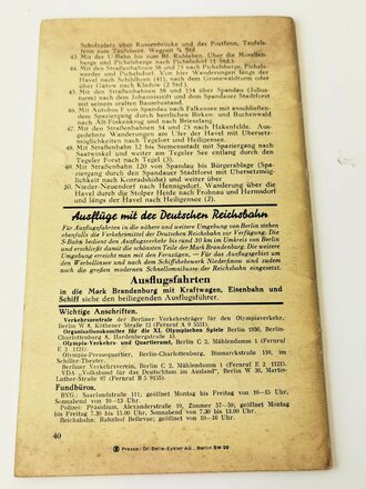 Die Berliner Verkehrsmittel während der Olympischen Spiele 1936, 40 Seiten