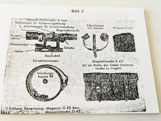 Reproduktion, D 1865/2 Karabiner 43 (K43) mit Gewehr-Zielfernrohr 4-fach, datiert 1944, Kleinformat, 31 Seiten