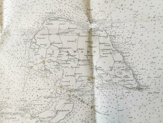 Landkarte Mecklenburger Bucht, Insel Fehmarn und Umgebung, datiert 1944, Maße 71 x 96 cm