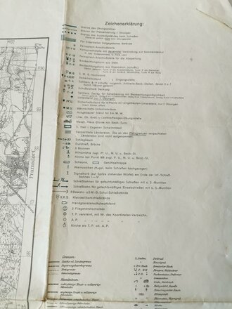Karte Truppenübungsplatz Altengrabow, datiert 1935, Maße 85 x 86 cm