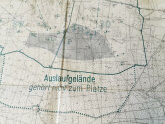 Karte Truppenübungsplatz Altengrabow, datiert 1935, Maße 85 x 86 cm