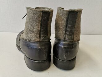 Paar Halbschuhe Filz/Leder aus der Zeit des 2.Weltkriegs, Sohlenlänge 28,5cm