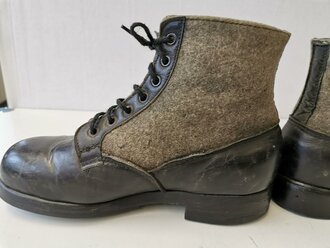 Paar Halbschuhe Filz/Leder aus der Zeit des 2.Weltkriegs, Sohlenlänge 28,5cm