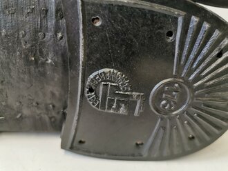 Paar Halbschuhe Filz/Leder aus der Zeit des 2.Weltkriegs, Sohlenlänge 28,5cm