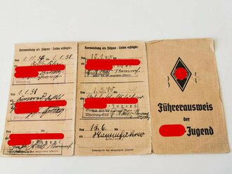 Führerausweis der Hitler Jugend für einen Angehörigen der Motorsport Gefolgschaft Würzburg