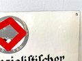 Emailleschild "Nationalsozialistischer Deutscher Frontkämpferbund ( Stahlhelm ) Maße 30 x 40cm. Schweres, ungereinigtes Stück, direkt aus Familienbesitz