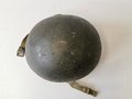 U.S. WWII helmet shell, original paint, with khaki chinstrap