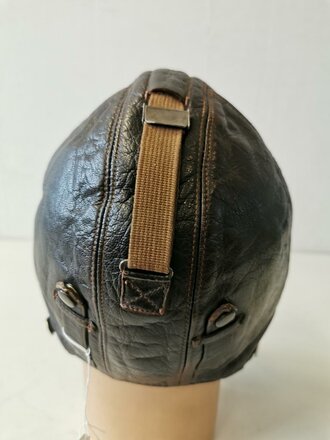 Luftwaffe Kopfhaube Leder , Variante ohne Elektrik, guter Zustand