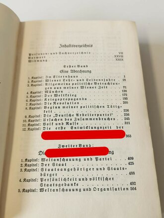 Adolf Hitler "Mein Kampf" Blaue Leinenausgabe in sehr gutem Zustand, im Schutzumschlag, dieser zum Teil leicht defekt