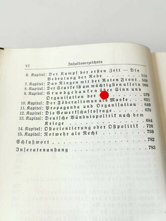 Adolf Hitler "Mein Kampf" Blaue Leinenausgabe in sehr gutem Zustand, im Schutzumschlag, dieser zum Teil leicht defekt