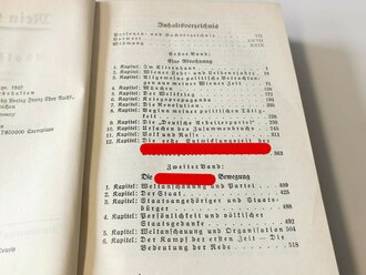 Adolf Hitler "Mein Kampf" Blaue Leinenausgabe in sehr gutem Zustand, im Schutzumschlag, dieser zum Teil leicht defekt