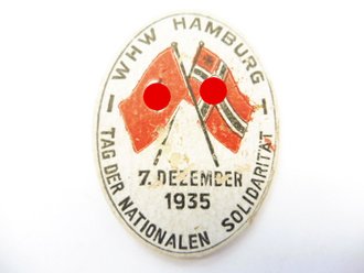 Pappabzeichen " WHW Hamburg Tag der Nationalen Solidarität 1935" Höhe 46mm