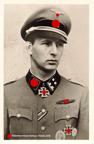 Ansichtskarte SS Obersturmbannführer Fegelein,  Hoffmann Karte
