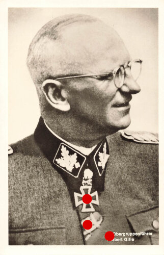 Ansichtskarte SS Obergruppenführer Herbert Gille,  Hoffmann Karte