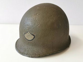 U.S. Steel helmet, reused WWII shell, most likely Korean war use