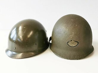 U.S. Steel helmet, reused WWII shell, most likely Korean war use