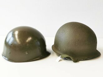 U.S. Steel helmet, reused WWII shell, most likely Korean war use