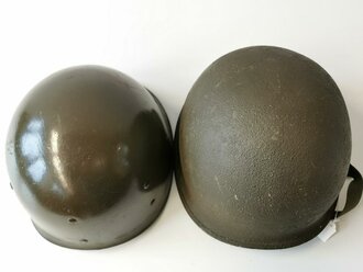 U.S. Steel helmet, reused WWII shell, most likely Korean war use