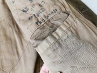 Reichsarbeitsdienst Mantel mit Effekten, stärker getragenes Stück mit diversen Flickstellen