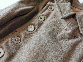 Reichsarbeitsdienst Mantel mit Effekten, stärker getragenes Stück mit diversen Flickstellen