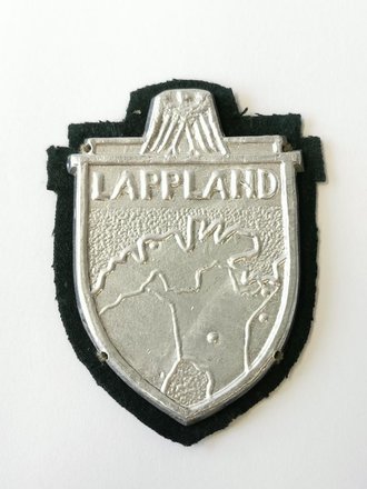 Lapplandschild aus Leichtmetall, sicherlich in der Zeit oder kurz danach hergestellt.