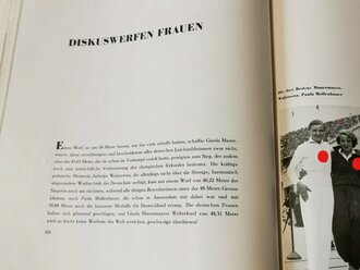 "Olympia-Tonbuch. Das Erlebnis der XI. Olympischen Spiele in Wort, Bild und Ton" Berlin, Verlag Bernhard & Graefe, 1936, mit allen drei Platten, davon 1xdefekt und geklebt