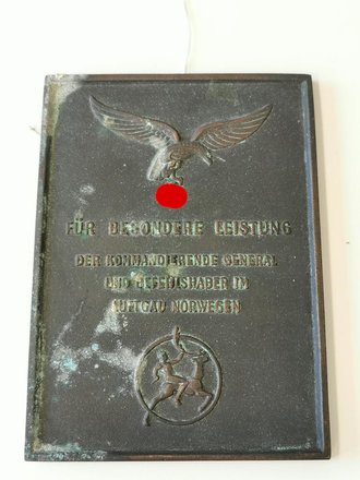 Luftwaffe Ehrenschild "Für besondere Leistung im Luftgau Norwegen" Ungereinigtes Stück