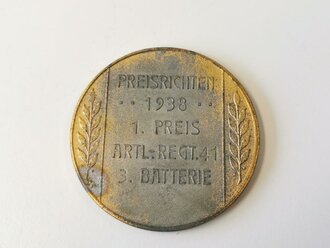 Heer, Siegermedaille "Preisrichten 1938 1.Preis Artl. Rgt.41" im Etui