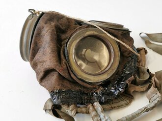 1. Weltkrieg, Gasmaske in gutem Zustand, Leder weich