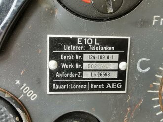 Luftwaffe Empfänger E.10L  Ln 26593 , Originallack, Funktion nicht geprüft