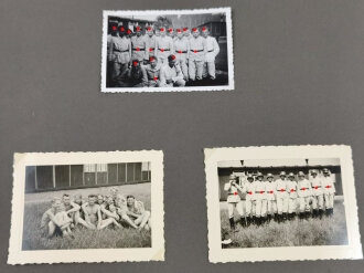 Reichsarbeitsdienst Fotoalbum mit Ärmelstreifen "W" ( Westwall ) für Offiziere. 146 Fotos, davon auch etliche vom weiblichen Arbeitsdienst