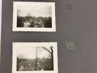 Reichsarbeitsdienst Fotoalbum mit Ärmelstreifen "W" ( Westwall ) für Offiziere. 146 Fotos, davon auch etliche vom weiblichen Arbeitsdienst