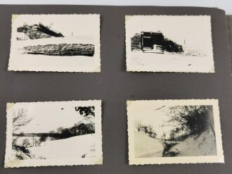 Reichsarbeitsdienst Fotoalbum mit Ärmelstreifen "W" ( Westwall ) für Offiziere. 146 Fotos, davon auch etliche vom weiblichen Arbeitsdienst