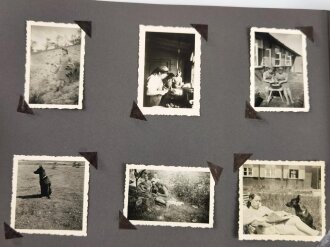 Reichsarbeitsdienst Fotoalbum mit Ärmelstreifen "W" ( Westwall ) für Offiziere. 146 Fotos, davon auch etliche vom weiblichen Arbeitsdienst