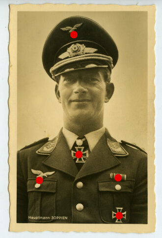 Hoffmann Fotopostkarte Ritterkreuzträger Hauptmann Joppien
