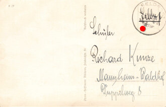 Schwerterträger Major Gollob,  eigenhändige Unterschrift auf Hoffmann Fotopostkarte