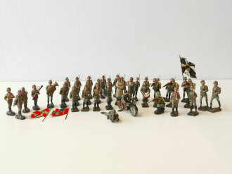 Konvolut Elastolin und Lineolfiguren, 37 Figuren plus 2...