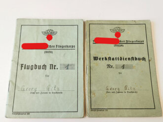 NSFK Flugbuch und Werkstattdienstbuch eines HJ...
